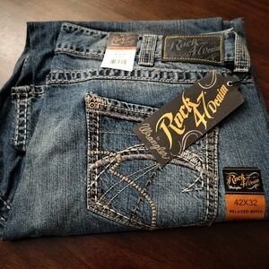Rock 47 by Wrangler Relaxed Bootcut Jeans - 42x32 - 100% Cotton - NWT